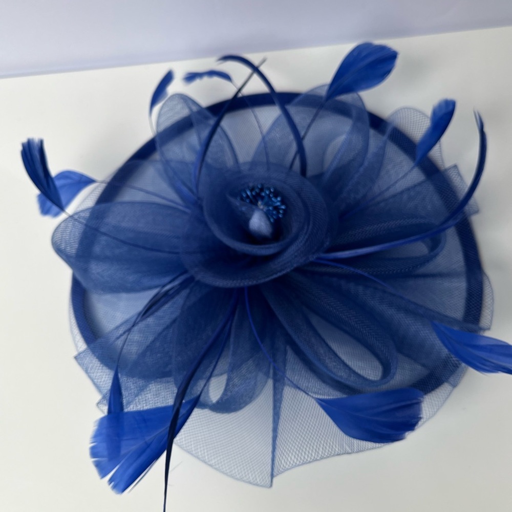 NEW Fascinator Royal Blue Hat - Picture 8 of 12
